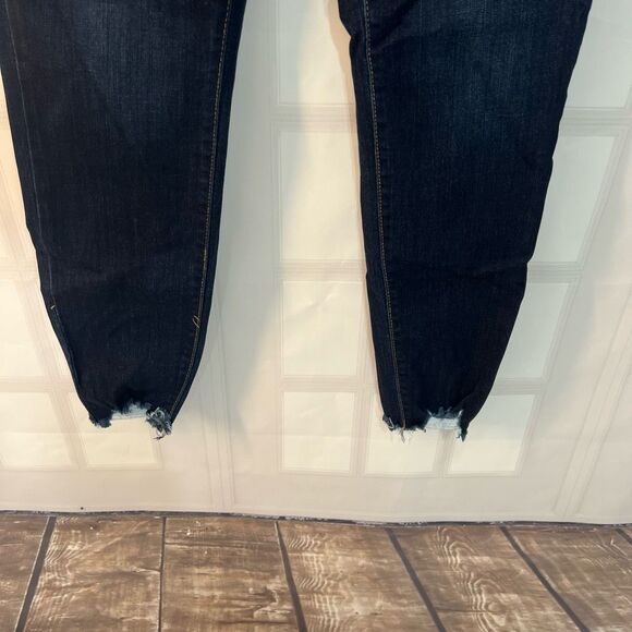 KanCan Blue Button Fly Whisker Skinny High Rise Raw Hem Jeans Size 29 - Picture 3 of 9